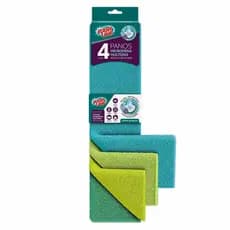 Kit 4 Panos Microfibra Multiuso Flash Limp 35x40cm