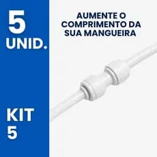 Kit 5 Conector Engate Rápido União Emenda para Mangueira 1/4