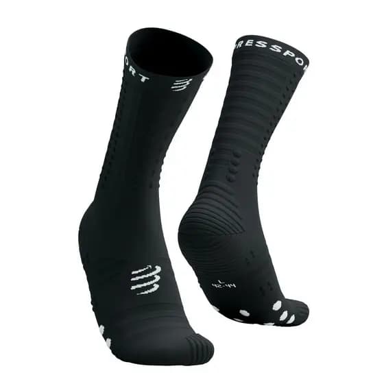 Meia de Compressão Cano Médio V4 Aero Socks 2.0 Preto/Branco - Corrida, Ciclismo, Bicicleta, Pedal