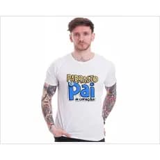Camisa Padrasto Pai De Coração Tecido e Estampa Alta Qualidade E Durabilidade Anti-pilling 100% Poliéster PROMOÇÃO