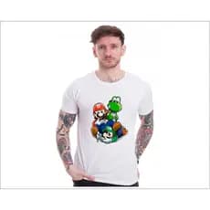 Camisa  GEEK Super Mario Wold Nostálgico Adulto  Estampa Em Alta Qualidade E Durabilidade Anti-pilling 100% Poliéster