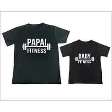 Camisa Personalizada PAPAI FITNESS BABY FITNESS Estampada Ótimo Acabamento E Durabilidade Anti-pilling 100% Poliéster PROMOÇÃO