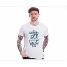 Camisas Personalizadas Dia Dos Pais ES UM GRANDE PAI E UM EXCELENTE AVO Ótimo Acabamento E Durabilidade Anti-pilling 100% Poliéster PROMOÇÃO