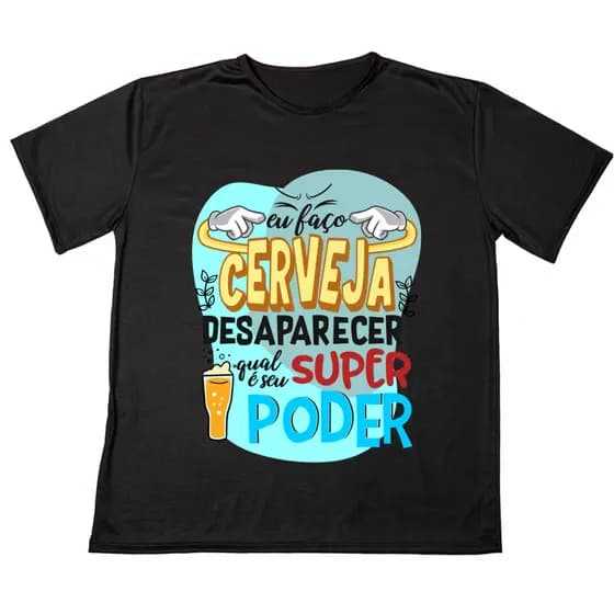 Blusas Camisa frases Eu Faço Cerveja desa  UnIsex  Ótimo Acabamento E Durabilidade Anti-pilling 100% Poliéster Plus Size