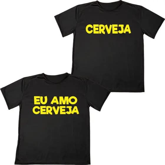 KIT 2X1 Camisa Casal  Amo Cerveja Estampada Ótimo Acabamento E Durabilidade Anti-pilling 100% Poliéster PROMOÇÃO Plus si