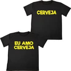 KIT 2X1 Camisa Casal  Amo Cerveja Estampada Ótimo Acabamento E Durabilidade Anti-pilling 100% Poliéster PROMOÇÃO Plus si