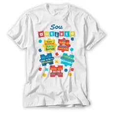 Blusa Camisa Personalizada Autismo Estampada Adulto Infantil Ótimo Acabamento E Durabilidade Anti-pilling 100% Poliéster Promoção