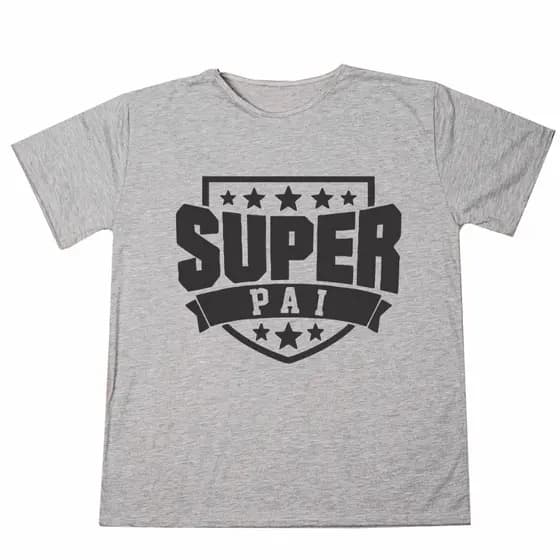 Blusa Camisa Personalizada Frase Super Pai Estampada Adulto Ótimo Acabamento E Durabilidade Anti-pilling 100% Poliéster Promoção