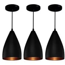 Kit 3 Luminárias Vegas (PRETO e COBRE) Pendentes Alumínio Para Teto Decoração