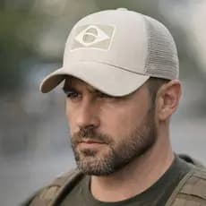 Boné Brasil Masculino Tático Trucker Telinha Telado Ajustável Resistente Patriota Patriotismo