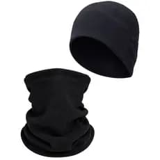 Kit Touca e Gola Fleece Térmica Adulto Masculina Tática Inverno Fisherman Lenhador Skate Moto