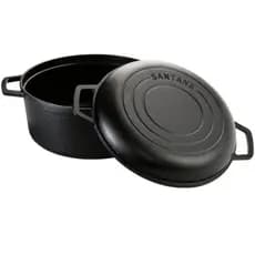 Panela Caçarola Duo Para Assar Pão Forno Holandês Tampa Frigideira Ferro Fundido Santana