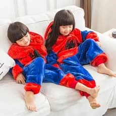 Crianças Meninos Pijamas De Flanela Moda Desenho Animado Cosplay Roupas Com Capuz De Inverno