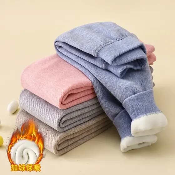Crianças Meninos Calças De Cintura Elástica Inverno Pelúcia Grosso Quente Esportes Roupas Casuais