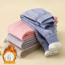 Crianças Meninos Calças De Cintura Elástica Inverno Pelúcia Grosso Quente Esportes Roupas Casuais