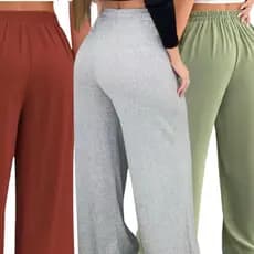 Calça Pantalona Feminina Com Bolso Cintura Alta Duna