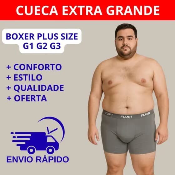 Kit 5 Cuecas Plus Size Masculina Microfibra Confortável Extra Grande
