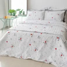 Capa Duvet Solteiro Casal Queen king em Percal 150 fios Essencialle Dupla Face Estampado dorama coração borboleta