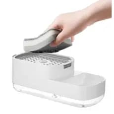 suporte Dispenser dosador de cozinha pia bancada porta sabão detergente esponja manual multiuso