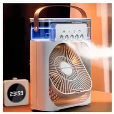 Refrigerador De Ar Ventilador Umidificador Portátil Com Led Reservatório De Água Led Tipo C USB