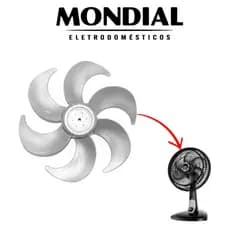 Hélice Ventilador Mondial 30cm 6 Pás Prata Original Cinza