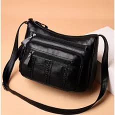 Casual Simples Bolsa de Ombro Pequena com Zíper para Mulheres