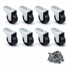 Kit 8 Rodinhas Sofá Retrátil Nylon Preto 32 mm com Parafuso