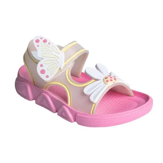 Sandália Infantil Menina Papete com Flores | Confortável, Antiderrapante e Ajustável