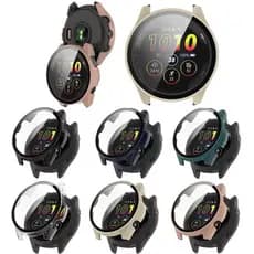 W.BILL Capa Case Acrilico Com Tela Vidro Compativel Para Smartwatch Garmin Forerunner 165