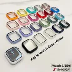 W.BILL Apple Watch Capa case Bumper C/ Vidro 3d Temperado  compatível smartwatch mesmo tanmanha 38/40/41/42/44/45/49mm