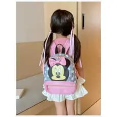 Mochila Infantil Pequena de Personagem Animado com Laço e Orelhas para Creche, pré-escola, passeio e viagens.