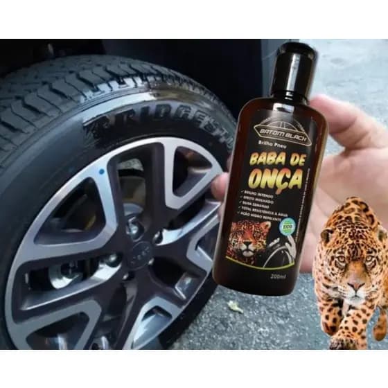 Pretinho Baba de Onça 200ml Batom Black | Gel Brilha Pneu Não gruda sujeira