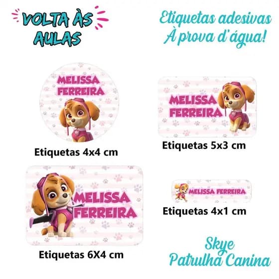 70 adesivos etiquetas escolares à prova d'água material escolar
