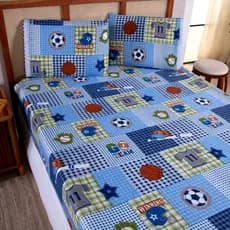 Jogo de Lençol Casal Queen 03 Peças Estampado 100% Poliéster