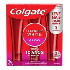 Creme Dental Colgate Luminous Glow Remove 10 anos de Manchas Kit 3x70g