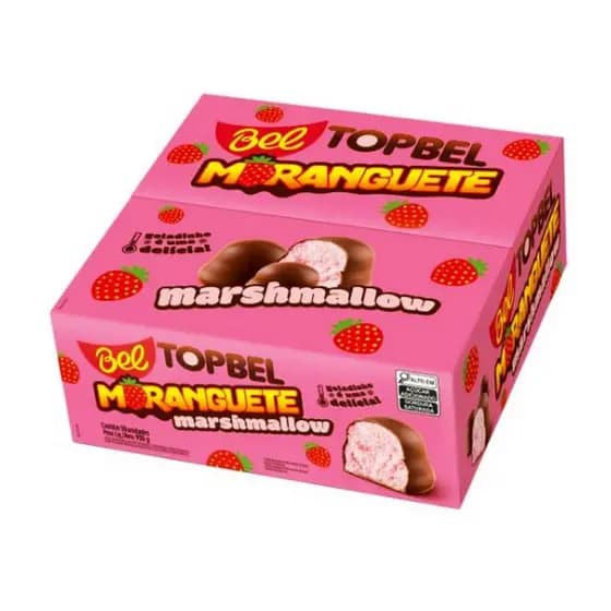 Doce Teta Moranguete Marshmallow TopBel 50un Caixa 900g