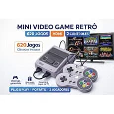 Mini Video Game Retrô 2 Controles HDMI 620 Jogos Clássicos Console Plug & Play