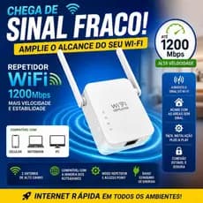 Repetidor WiFi 1200Mbps Amplificador de Sinal Wireless-N 2 Antenas Extensor de Rede Casa/Escritório