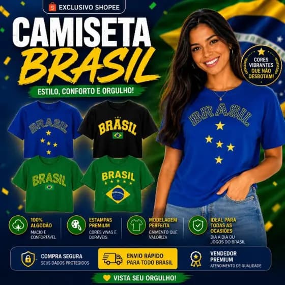Camisas do Brasil Oversized Estampa Premium Confortável Casual