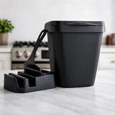 kit Porta Detergente + Rodo de Pia + Lixeira Cozinha Área Gourmet