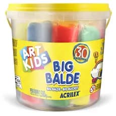 Massa Para Modelar Big Balde Art Kids 30 Massinhas 1.5 Kg Original Acrilex