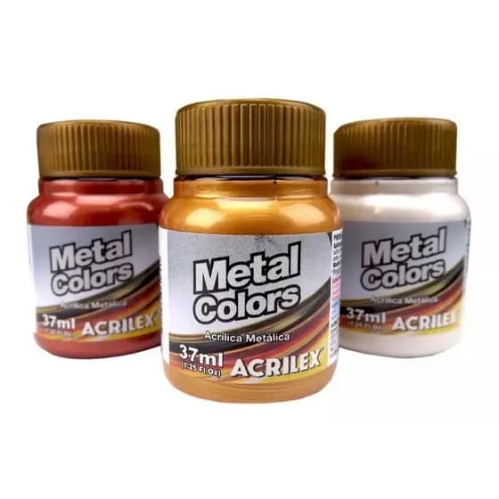 Tinta Metal Colors Acrilex 37ml Acírilica Metalica - Escolha A Cor + Nota Fiscal