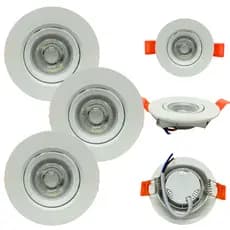 Kit 3 Luminária Spot Led 5w Embutir Redondo 9x9cm Direcionável Frio 6500K ou Quente 3000K Bivolt Teto Sanca