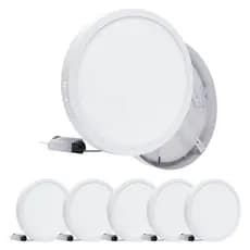 Kit 5 Luminária Plafon Led 25W Redondo Sobrepor Alumínio Branco Frio 6500k Bivolt 110v-220v
