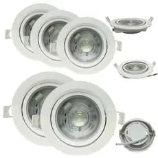 Kit 5 Luminária Spot Led 12w Embutir Redondo 11x11cm Direcionável Frio 6500K ou Quente 3000K Bivolt Teto Sanca