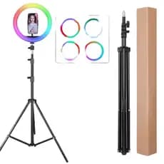 Ring Light Iluminador 14 Polegadas  36cm Com Tripé de 1.10 Metros Para Celular Luz Rgb colorido