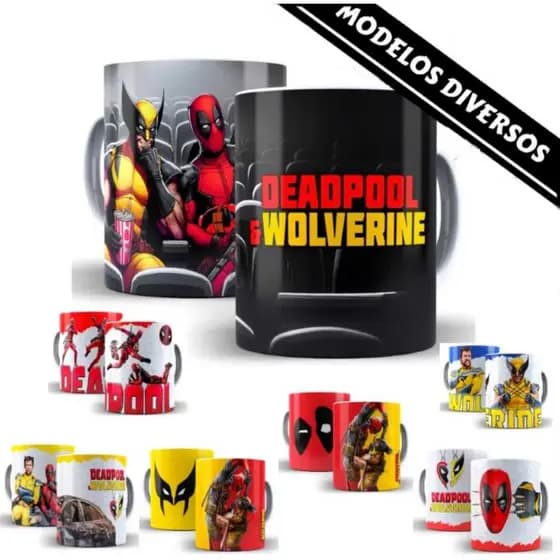 Caneca Deadpool & Wolverine 325 ml Porcelana