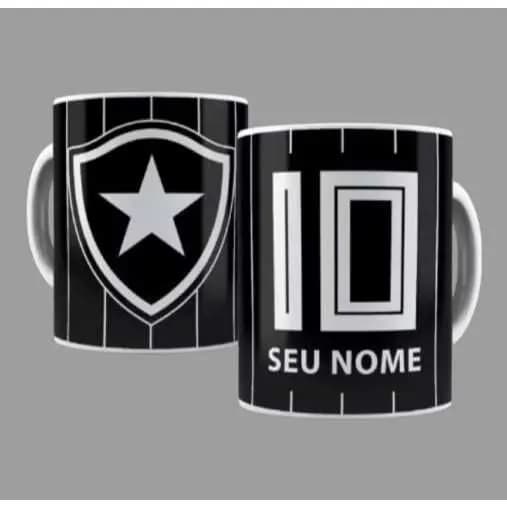 Caneca Botafogo Personalizada com Nome 325 ml Porcelana