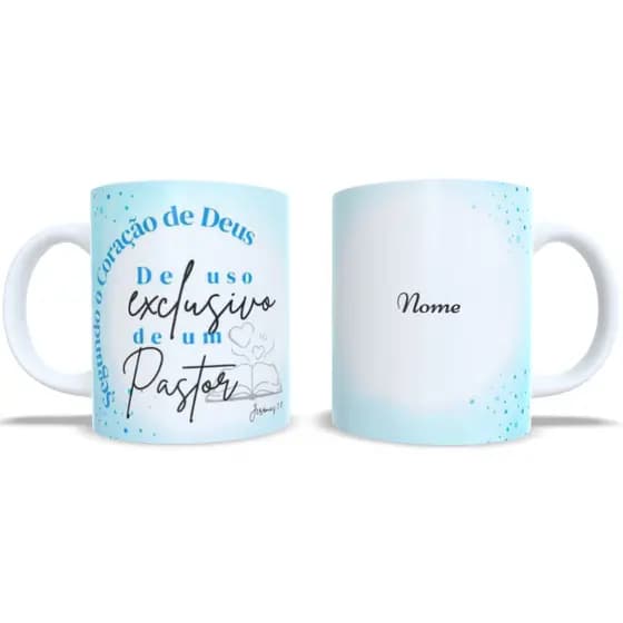 Caneca De Uso Exclusivo de Um(a) Pastor(a) Personalizada com Nome 325 ml  Porcelana