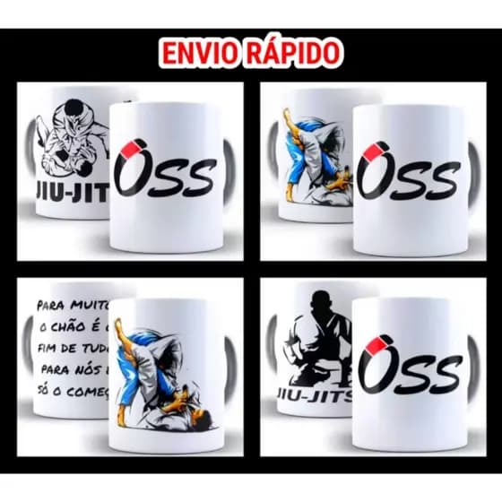 Caneca Jiu Jitsu Vários Modelos Porcelana